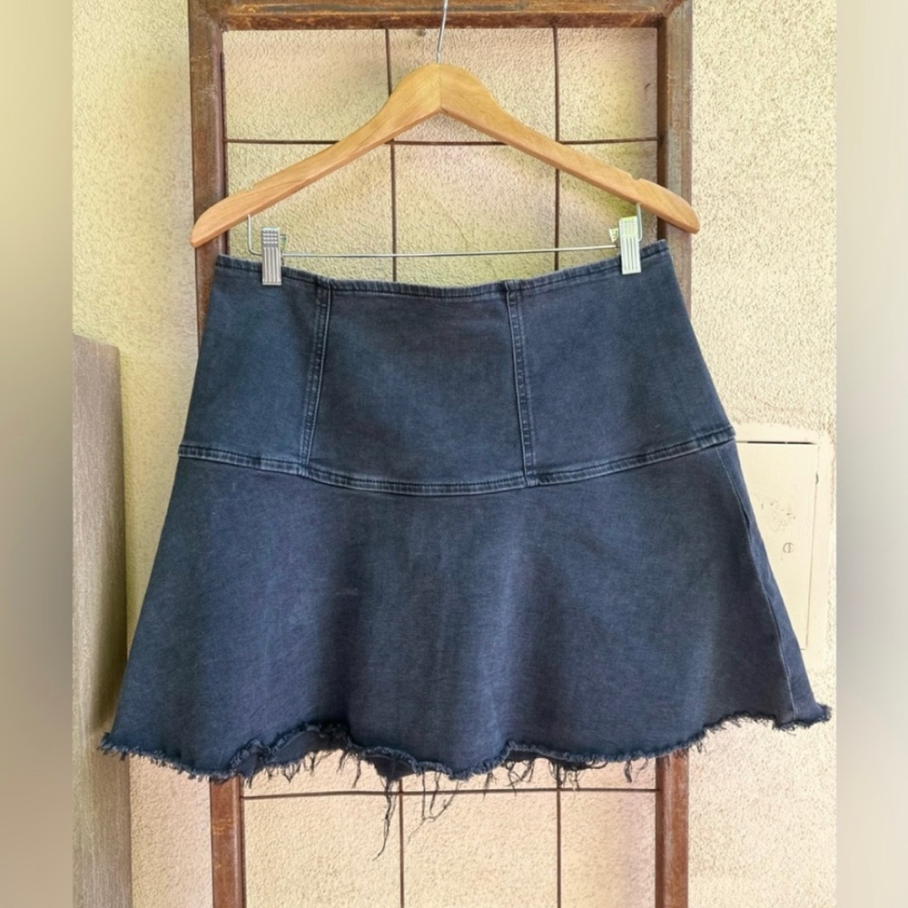 Free People We The Free Black Denim Skirt - Picture 2 of 5